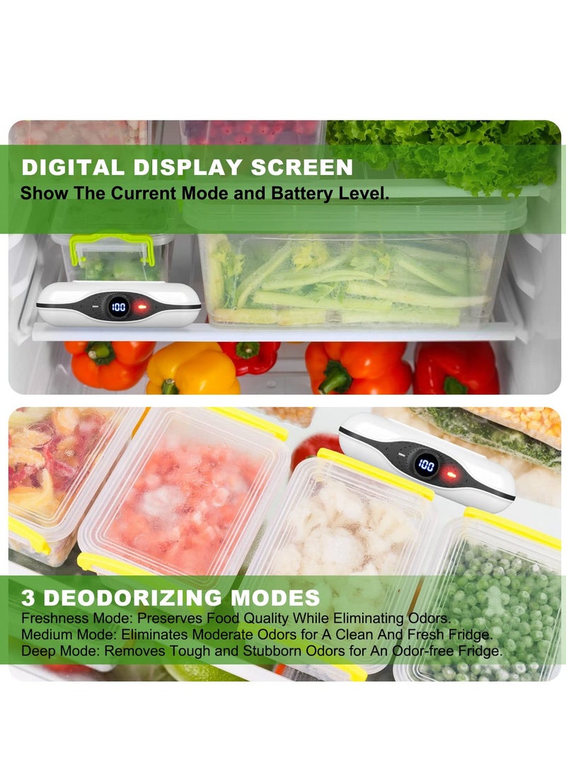 USB Fridge Deodorizer Reusable Portable Odor Remover with 3 Modes Freshener Air Purifier for Refrigerators Closets Pets and Cars Replaces Baking Soda and Charcoal Bags  - Image 4