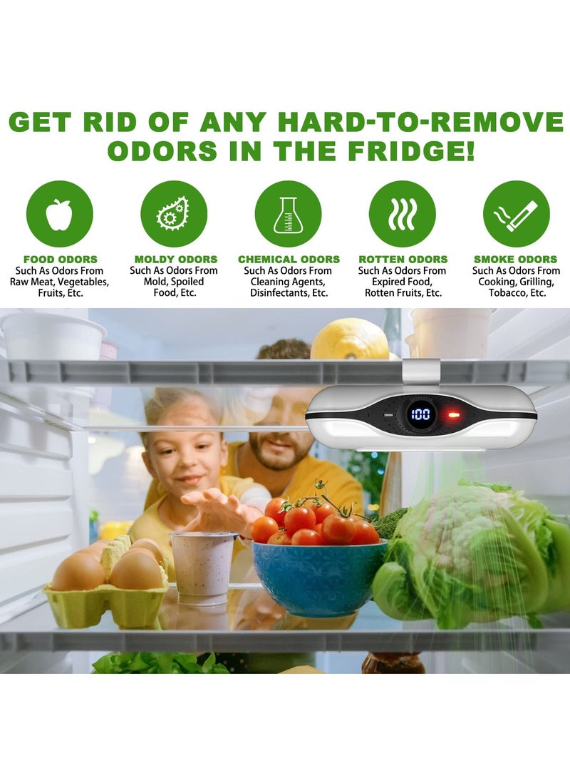 USB Fridge Deodorizer Reusable Portable Odor Remover with 3 Modes Freshener Air Purifier for Refrigerators Closets Pets and Cars Replaces Baking Soda and Charcoal Bags  - Image 2