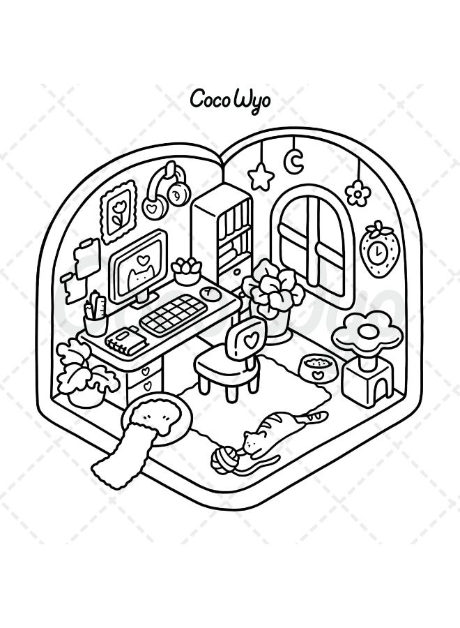 Generic Little Corner: Coloring Book for Adults and Teens, Super Cute Designs of Cozy, Hygge Spaces for Relaxation  - Image 5