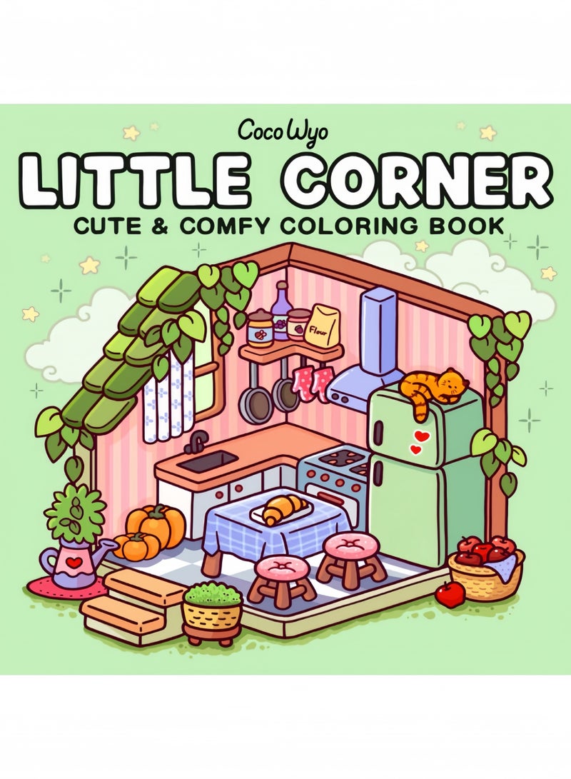Generic Little Corner: Coloring Book for Adults and Teens, Super Cute Designs of Cozy, Hygge Spaces for Relaxation  - Image 1