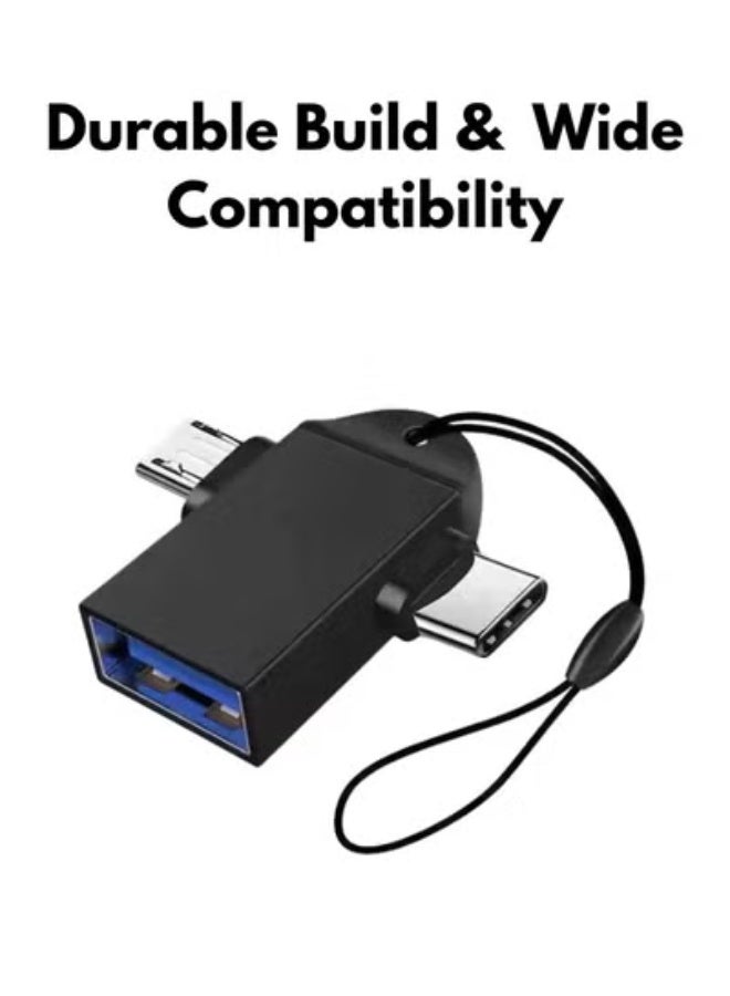 محول 2 في 1 من Type-C وMicro OTG إلى USB 3.0 - نقل بيانات عالي السرعة لأجهزة الكمبيوتر المحمولة والهواتف والأجهزة اللوحية - Image 4