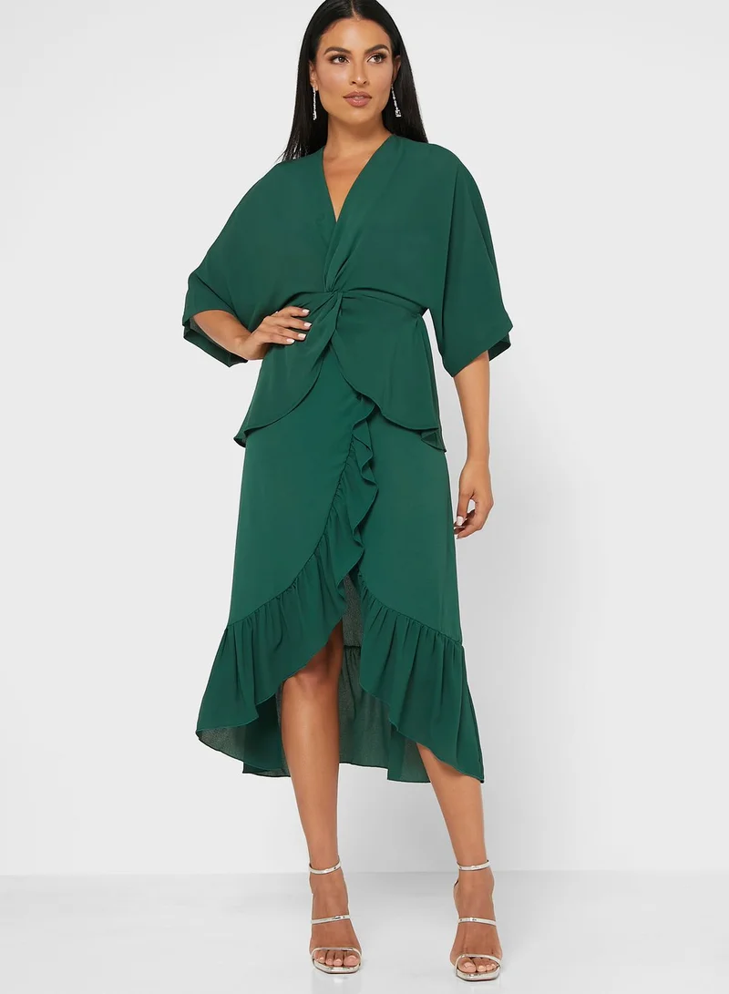 John Zack Printed Wrap Skirt