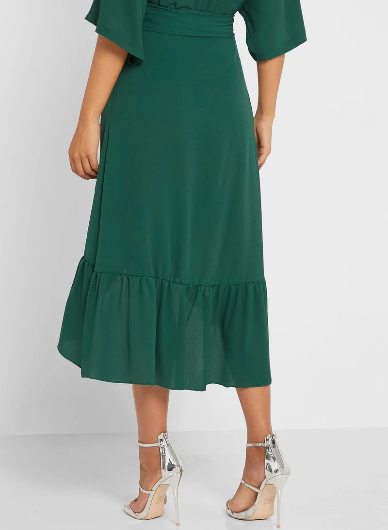 John Zack Printed Wrap Skirt
