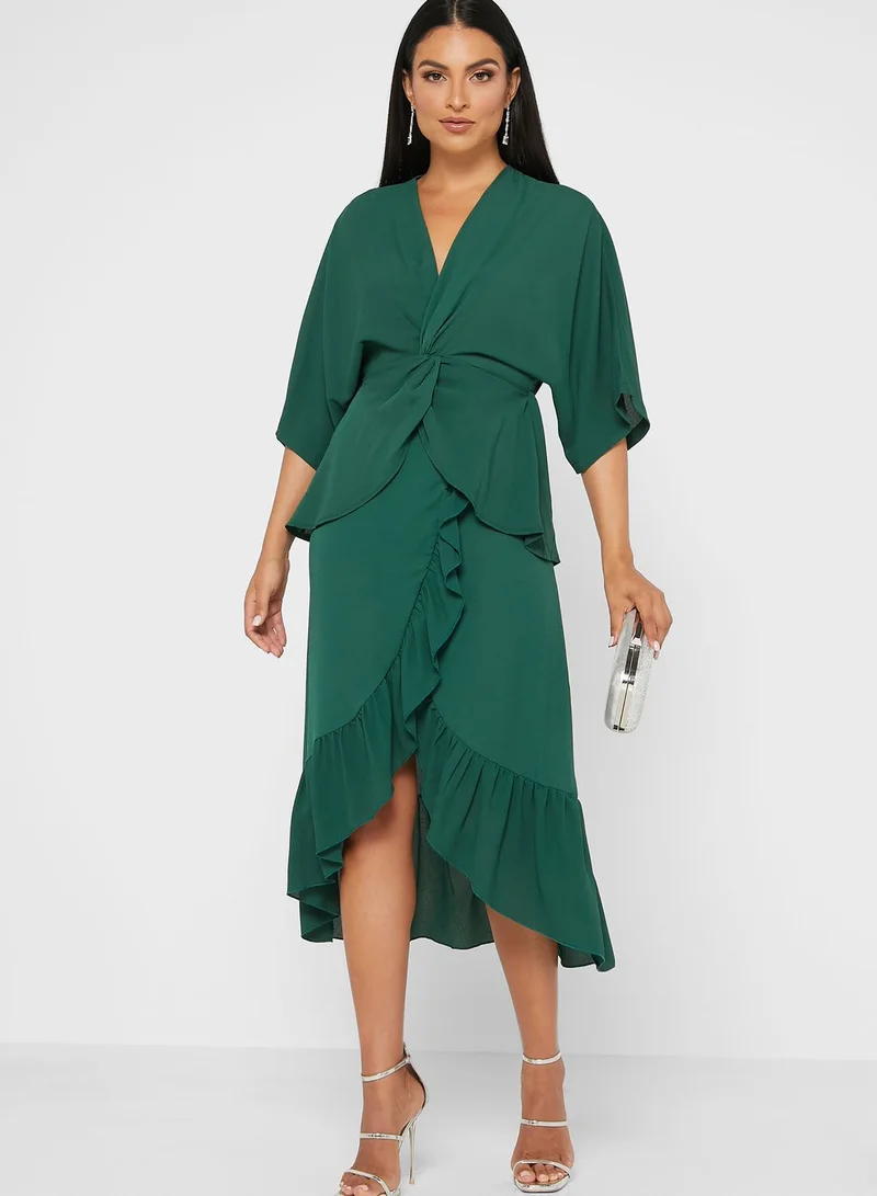John Zack Printed Wrap Skirt