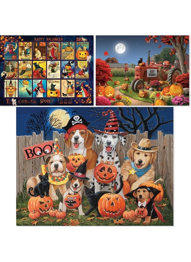 Bits and Pieces Bits and Pieces - Value Set of (3) 300 Piece Jigsaw Puzzles for Adults - Each Puzzle Measures 18" x 24" - 300 pc Large Piece Halloween Jigsaws by Artist Various Artists  - Image 2