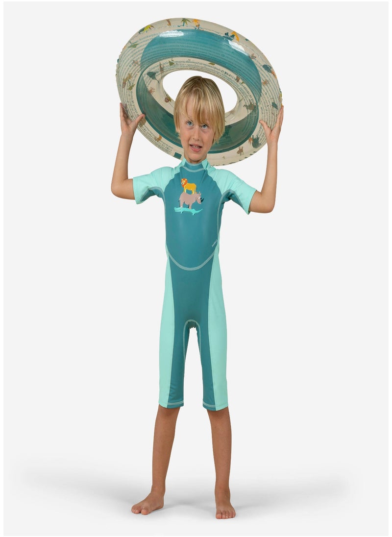 NABAIJI NABAIJI by DECATHLON, Baby UV-Protection Wetsuit Flexible & Sun-Resistant Green SAVANNAH Print  - Image 1