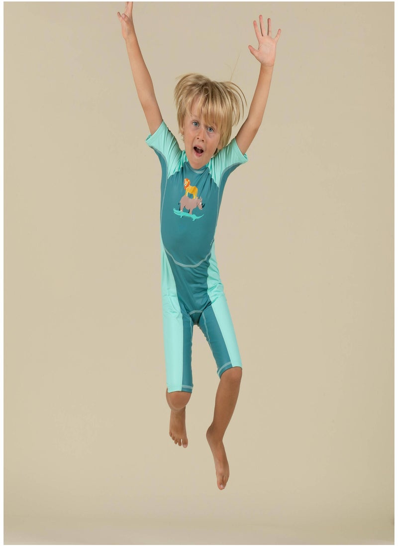 NABAIJI NABAIJI by DECATHLON, Baby UV-Protection Wetsuit Flexible & Sun-Resistant Green SAVANNAH Print  - Image 4