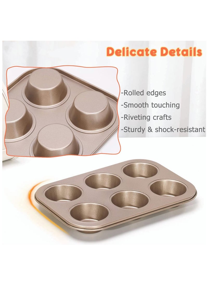 Arabest 5 Piece Baking Pans Set, Carbon Steel Non-Stick Coating Oven Baking Sheet Set with Bread Pan, Cookie Sheet, Pizza Pan, Cake Pan and Muffin Pan, Bakeware Set for Baking  - Image 4