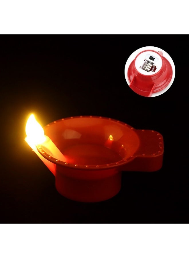 3 red small oil lamps, waterproof sensing candles, LED candle lights that light up when exposed to water, candles for decorating holiday decorations  - Image 3