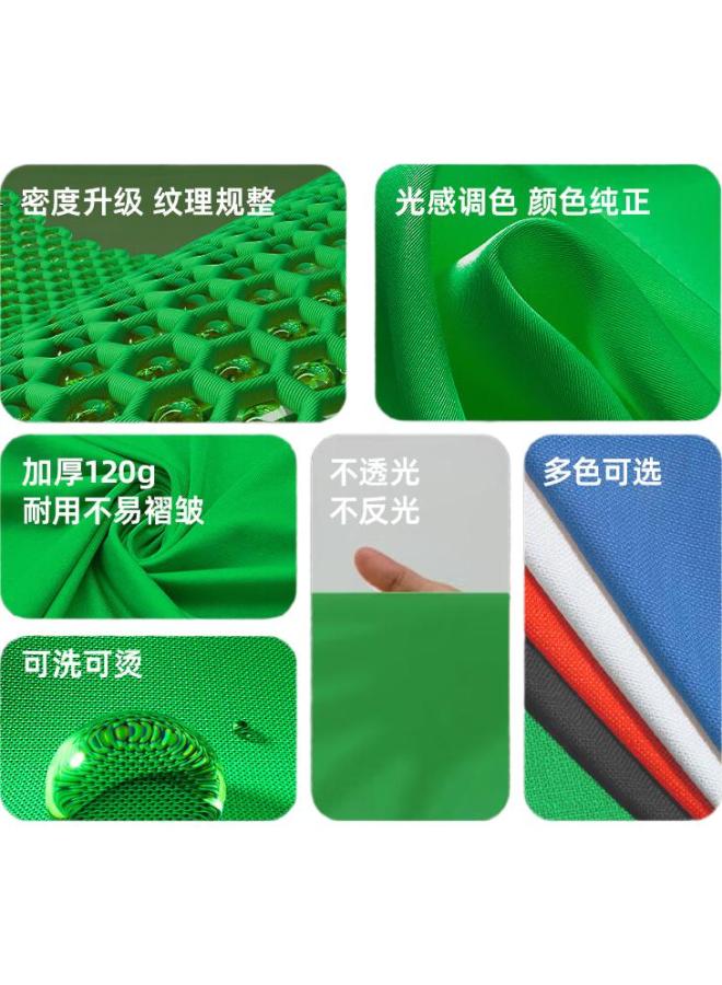 Latzz 2*2M Professional Green Screen Background Cloth Thickened Solid Color Green Cloth Photography Backdrop For Photo Shooting Video Recording Green Screen Portable Green Cloth - Image 1