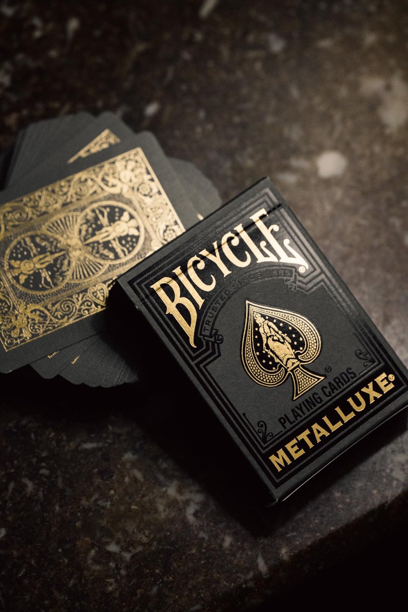 Bicycle Black and Gold Metalluxe Playing Cards â€“ Premium Foil Metalluxe Deckâ€“ Classic Poker Size, Collectible Luxury Design, Great for Game Night, Gifting, and Stocking Stuffer - Image 5