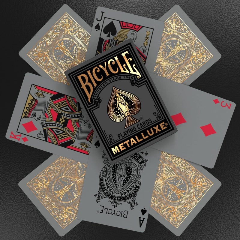 Bicycle Black and Gold Metalluxe Playing Cards â€“ Premium Foil Metalluxe Deckâ€“ Classic Poker Size, Collectible Luxury Design, Great for Game Night, Gifting, and Stocking Stuffer - Image 3