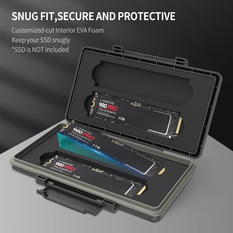 JJC Compact M.2 2280 2260 2240 2242 2230 Case,4 Slots M.2 SSD Holder Box,M.2 Internal Solid State Hard Drive Storage,Water-Resistant,Dustproof,Shockproof - Image 2