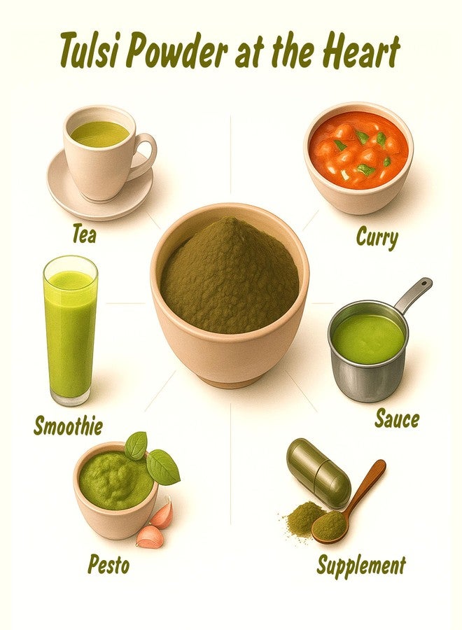 Spice Profile USDA Organic Holy Basil Powder, Lab Tested for Heavy Metals, Resealable 4oz Pouch, Tulsi, Albahaca Sagrada - Image 2