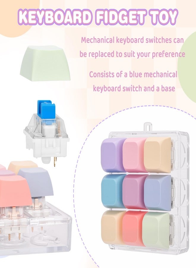 FunisFun Keyboard Fidget Toy Handheld Clicky Fidget Keyboard with Keychain Detachable Mechanical Clicker Adult Stress Relief Gifts for Leisure Moments (Style A) - Image 4