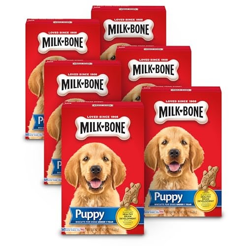 MILK-BONE MilkBone Original Dog Treats for Puppies 16 Ounce Pack of 6 DHA Helps Support Healthy Brain Development