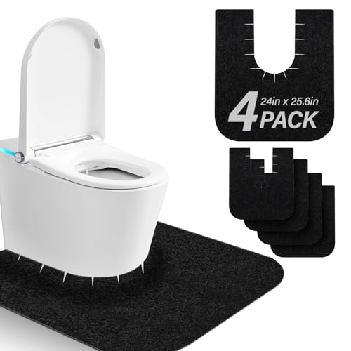ANWEOR 4 Pack Toilet MatsUpgrade Toilet Floor Protector from UrineToilet Rugs U Shaped WashableToilet Mats for BathroomAround Toilet Floor ProtectorPotty Training Mats for Bathroom - Image 1