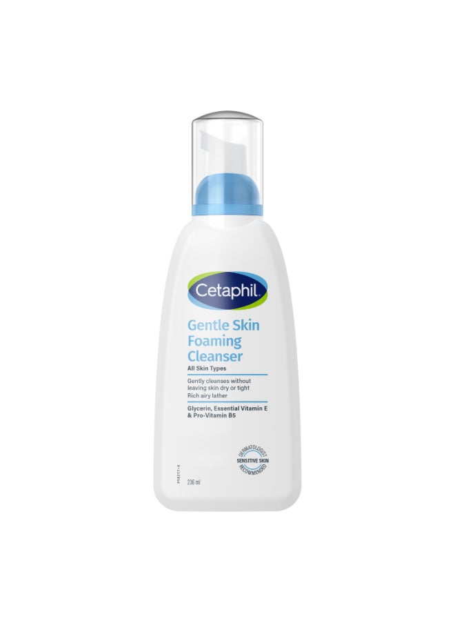 Cetaphil Oil Free Gentle Foaming Cleanser For Dry To Normal, Sensitive Skin, Made With Glycerin And Vitamins B5 And E, Dermatologist Tested, Hypoallergenic, Soap And Fragrance Free, White 236ml - Image 1