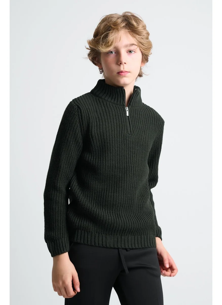 Alexander Gardi Stand Collar Zippered Boy's SWEATER(C23-7108)