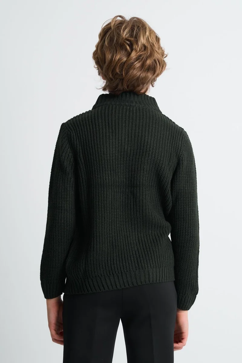 الكسندر جاردي Stand Collar Zippered Boy's SWEATER(C23-7108)