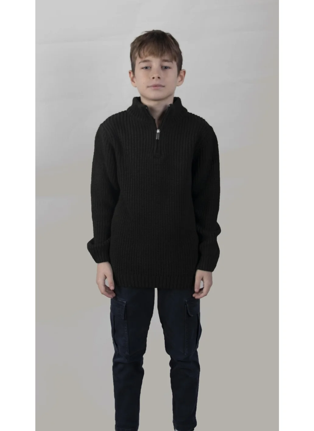 الكسندر جاردي Stand Collar Zippered Boy's SWEATER(C23-7108)