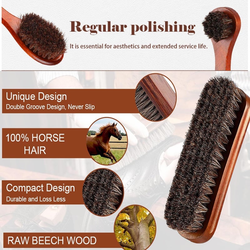 Mane Shoe Brush Set Brown 4PC - Image 3