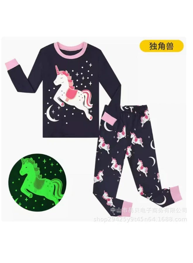 general Halloween boy's glowing pajama set that lights up at night - skeleton costume for role-playing - Image 1