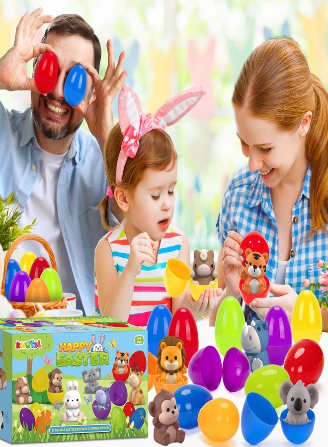 كيه موسل حشوات بيض عيد الفصح من KMUYSL مع ألعاب، بيض عيد الفصح مُعبأ مسبقًا، عبوة من 12 بيضة بلاستيكية لعيد الفصح مع دمى أصابع، هدايا حفلات عيد الفصح للأطفال، حشوات سلال عيد الفصح للأطفال الصغار، هدايا عيد الفصح للأولاد والبنات - Image 3