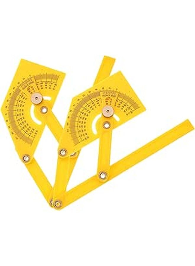 2 Pcs Woodworking Angle Protractor And Finder Ruler 180 Degree Yellow Plastic Frame Carpentry Tool - Image 1