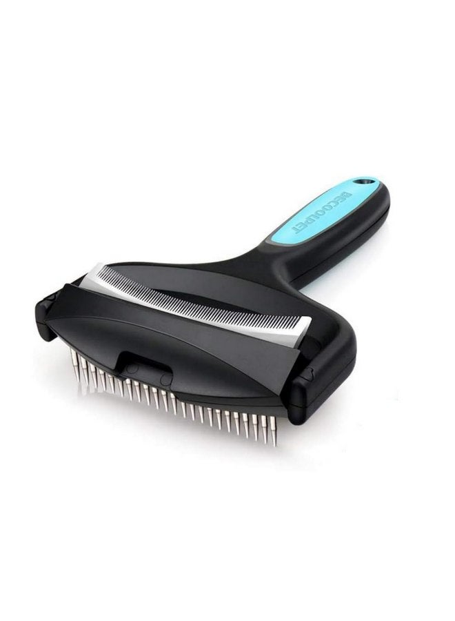 Becoolpet 2-Sided Dematting & Deshedding Comb for Pet,Larger Size Dog Comb Cat Comb whit 2 Types of Stainless Steel Brush Heads,Ergonomic Handle,Pet Grooming Brush,Cat Brush Dog Brush - Image 1