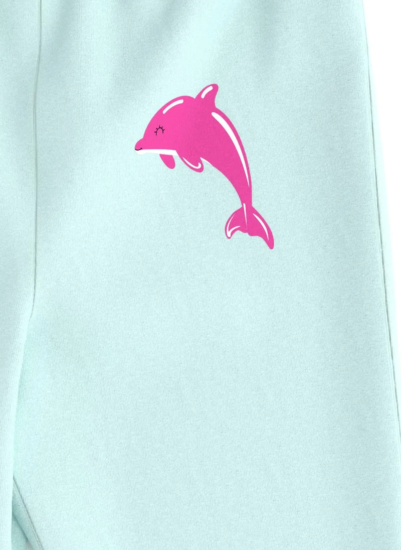 Nautinati Mint Nautinati Girls' Cotton Sea Creature Print Leggings for Women | Best Price UAE