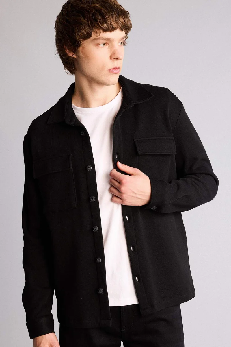 ديفاكتو Regular Fit Long Sleeve Overshirt
