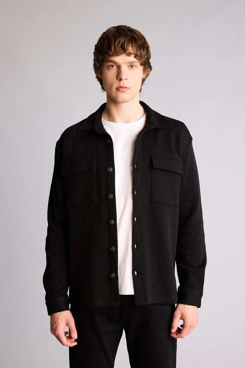 Defacto  Regular Fit Long Sleeve Overshirt for Men | Best Price UAE