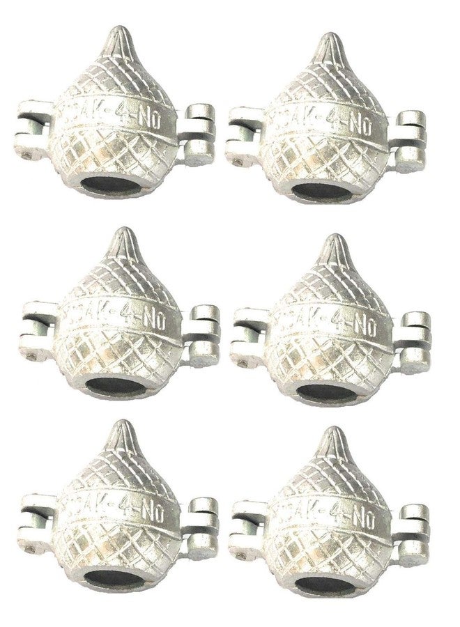 First Front Combo Aluminum 6 Pieces Modak Maker Mould Sancha, Silver - Image 1