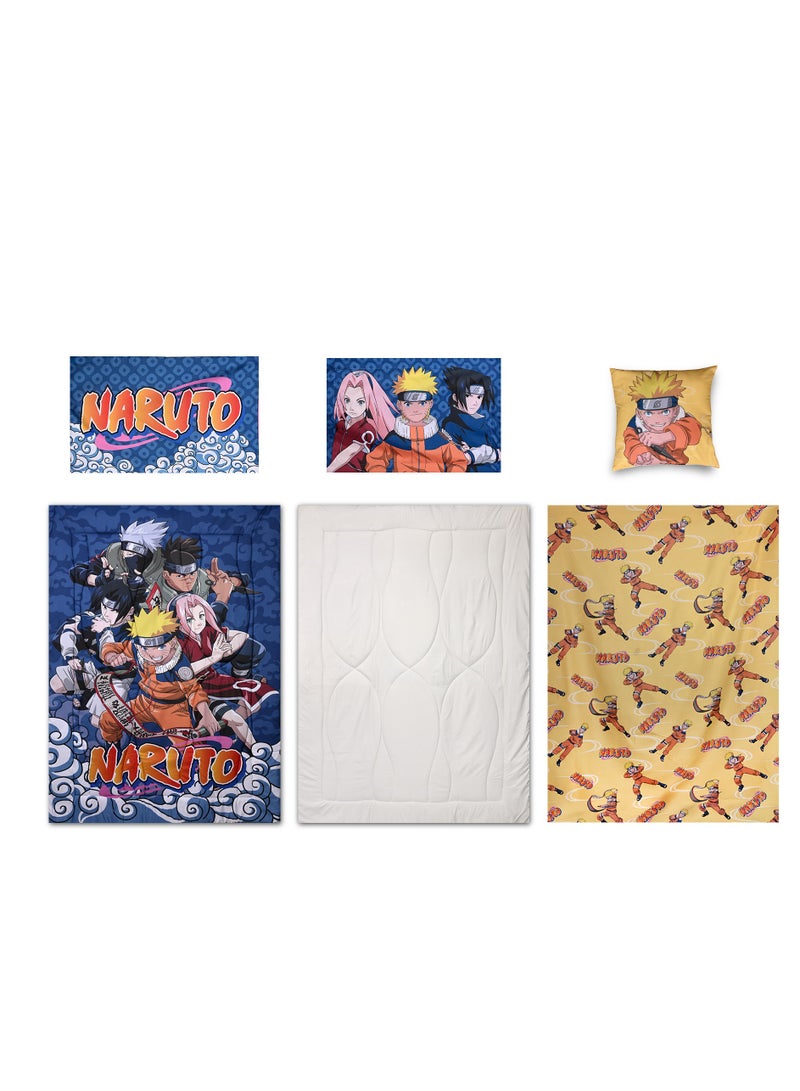 NARUTO 5-in-1 Comforter Set – Brushed Microfiber, Polyester Shell – Orange - Image 4