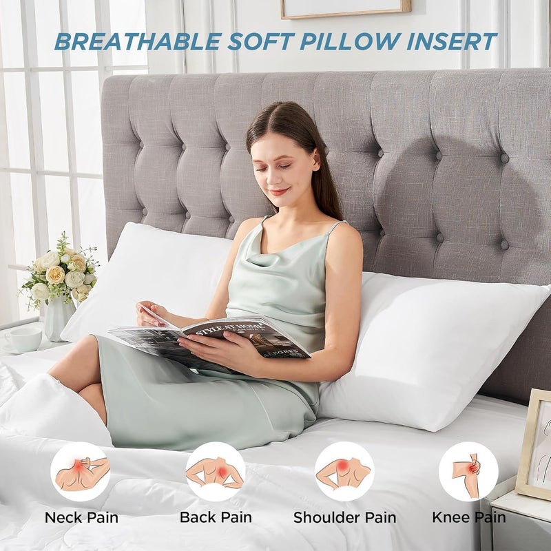 Eminence Home Sirri 3-Piece White Body Pillow Set, 50x150cm, Hypoallergenic Fiber Filling - Image 5