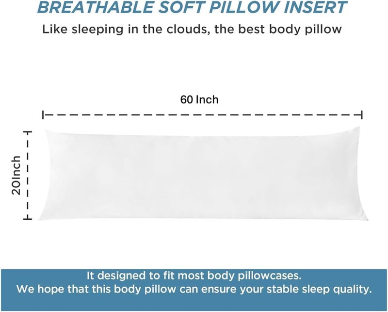 Eminence Home Sirri 3-Piece White Body Pillow Set, 50x150cm, Hypoallergenic Fiber Filling - Image 4