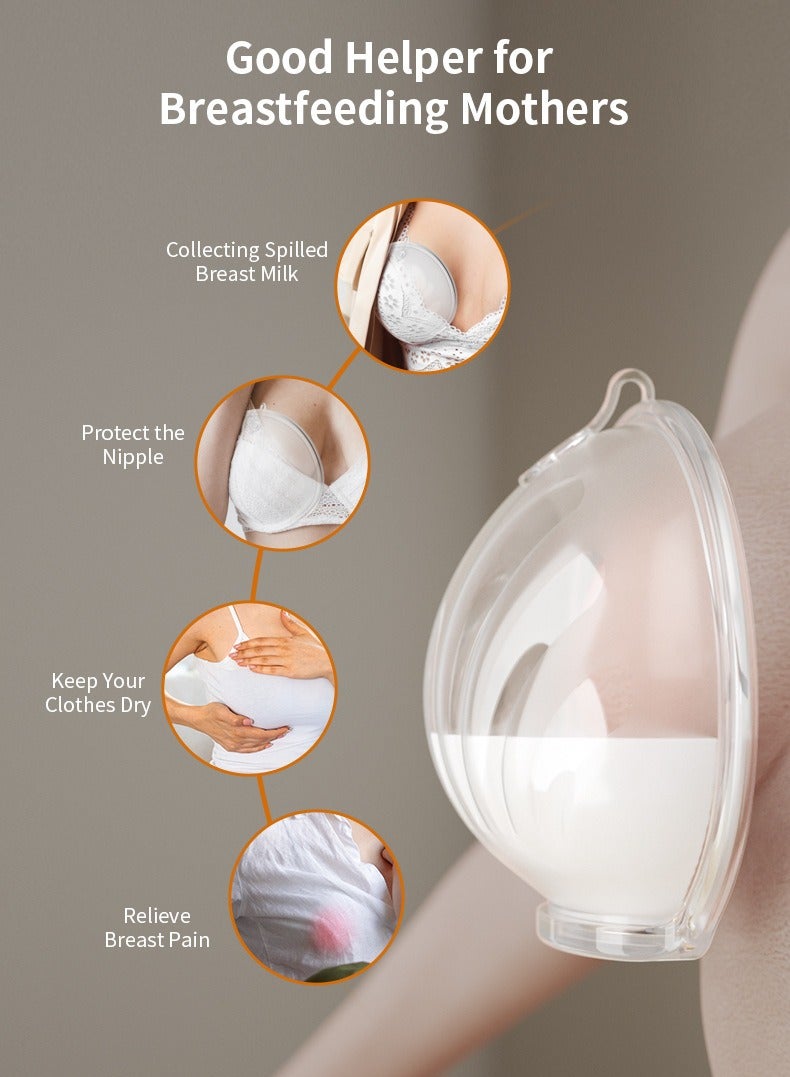 2 Pcs Silicone Nipple Collection Shields, Breast Milk Collection Shields, Nursing Cups For Collecting Breast Milk, Protecting Sore Nipples, And Preventing Breast Milk Leakage - Image 4