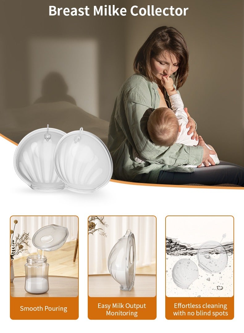 2 Pcs Silicone Nipple Collection Shields, Breast Milk Collection Shields, Nursing Cups For Collecting Breast Milk, Protecting Sore Nipples, And Preventing Breast Milk Leakage - Image 3