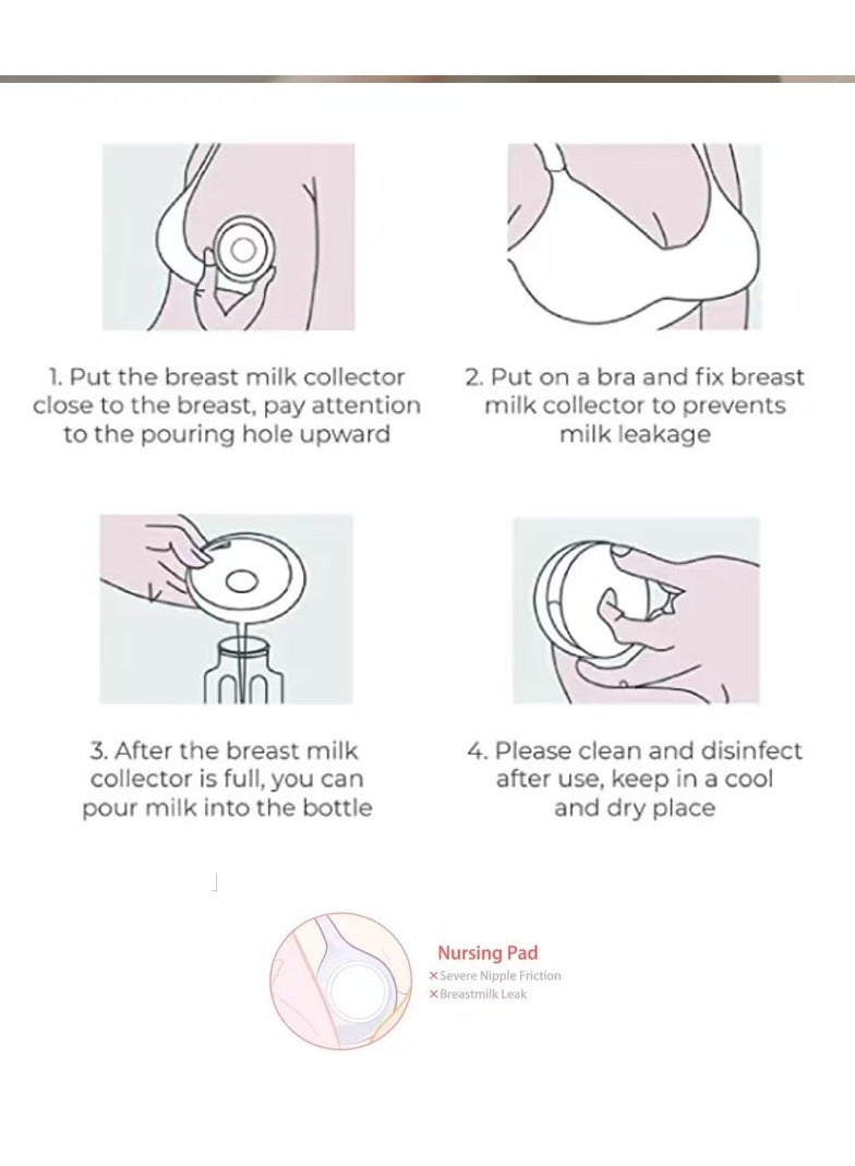 2 Pcs Silicone Nipple Collection Shields, Breast Milk Collection Shields, Nursing Cups For Collecting Breast Milk, Protecting Sore Nipples, And Preventing Breast Milk Leakage - Image 5
