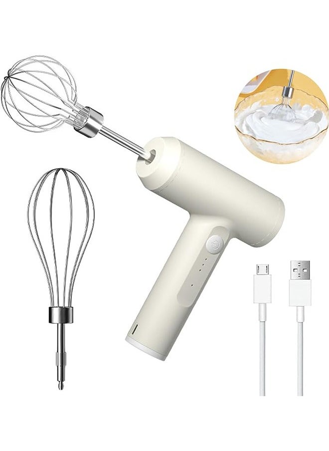 Arabest Hand Mixer - Cordless Electric Whisk USB Rechargeable Handheld Egg Beater with 3 Speed Self-Control, 304 Stainless Steel Detachable Portable Beaters for for Baking Kitchen & Breakfast Pancake  - Image 1