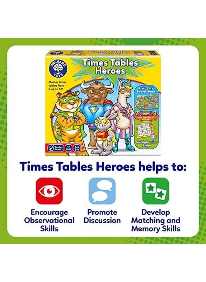 ORCHARD TOYS - Times Tables Heroes Game Educational Game For Children Aged 6 9 Practice Times Tables From 2 12 Multiplication Game Maths Game - Image 1