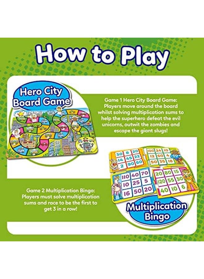 ORCHARD TOYS - Times Tables Heroes Game Educational Game For Children Aged 6 9 Practice Times Tables From 2 12 Multiplication Game Maths Game - Image 1