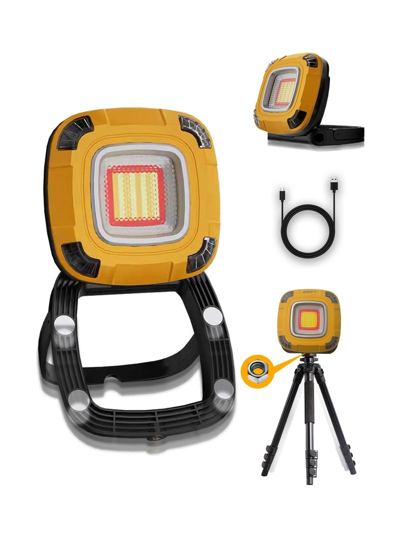 KASTWAVE LED Rechargeable Work Light with 10 Light Modes,2000LM Portable COB Magnetic Light,4000mAh Recharge Spotlight and Floodlight,210° Rotate IP65 Waterproof for Car Repair and Camping  - Image 1
