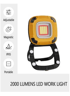 KASTWAVE LED Rechargeable Work Light with 10 Light Modes,2000LM Portable COB Magnetic Light,4000mAh Recharge Spotlight and Floodlight,210° Rotate IP65 Waterproof for Car Repair and Camping  - Image 3
