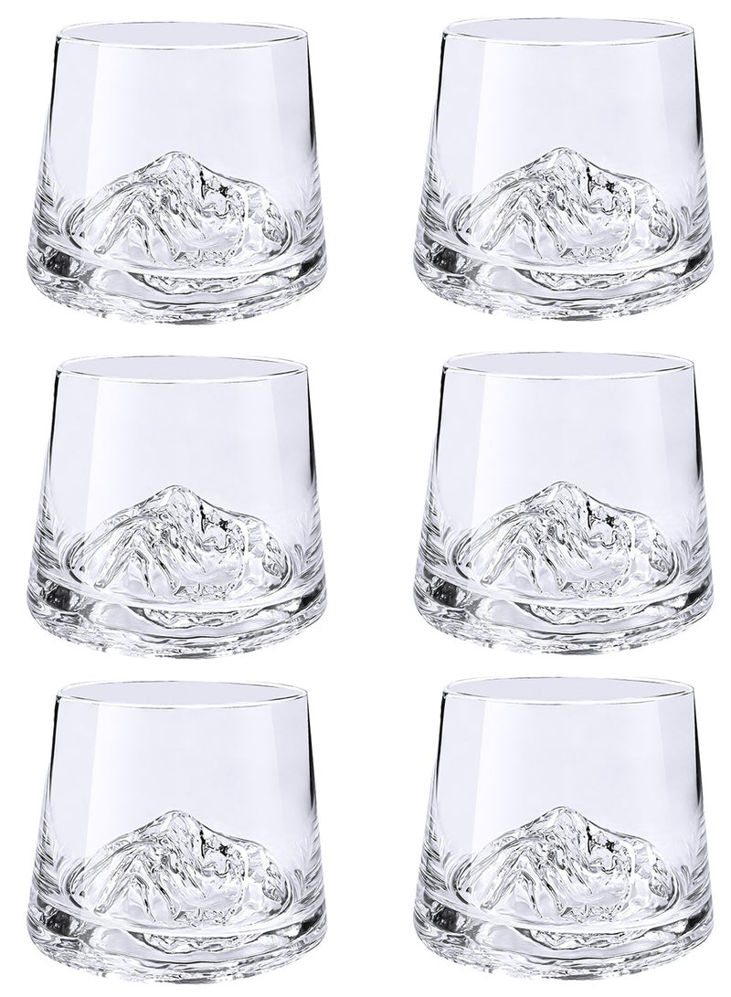 6 - Pack Transparent 250Ml High - Borosilicate Glass Cups With Mountain - Shaped Base Design - Image 1