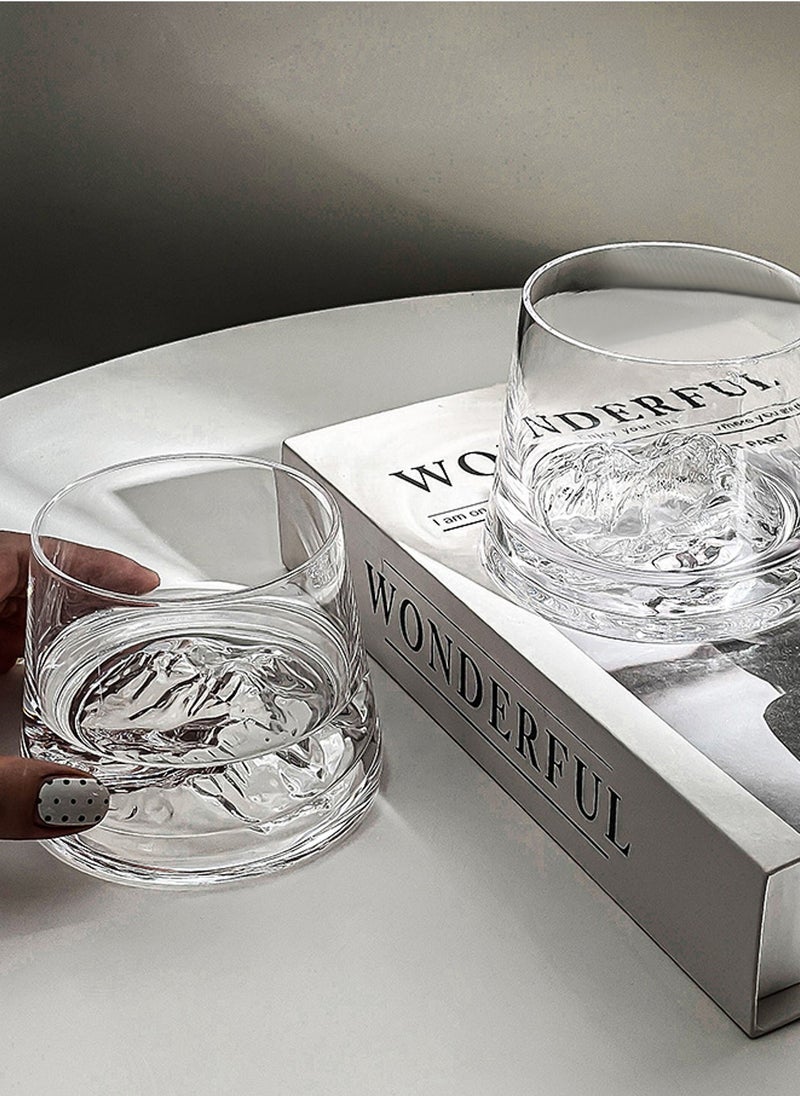 6 - Pack Transparent 250Ml High - Borosilicate Glass Cups With Mountain - Shaped Base Design - Image 5