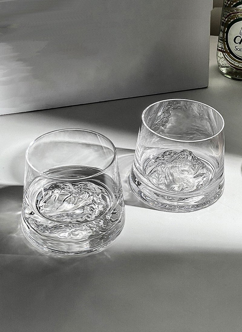 6 - Pack Transparent 250Ml High - Borosilicate Glass Cups With Mountain - Shaped Base Design - Image 3