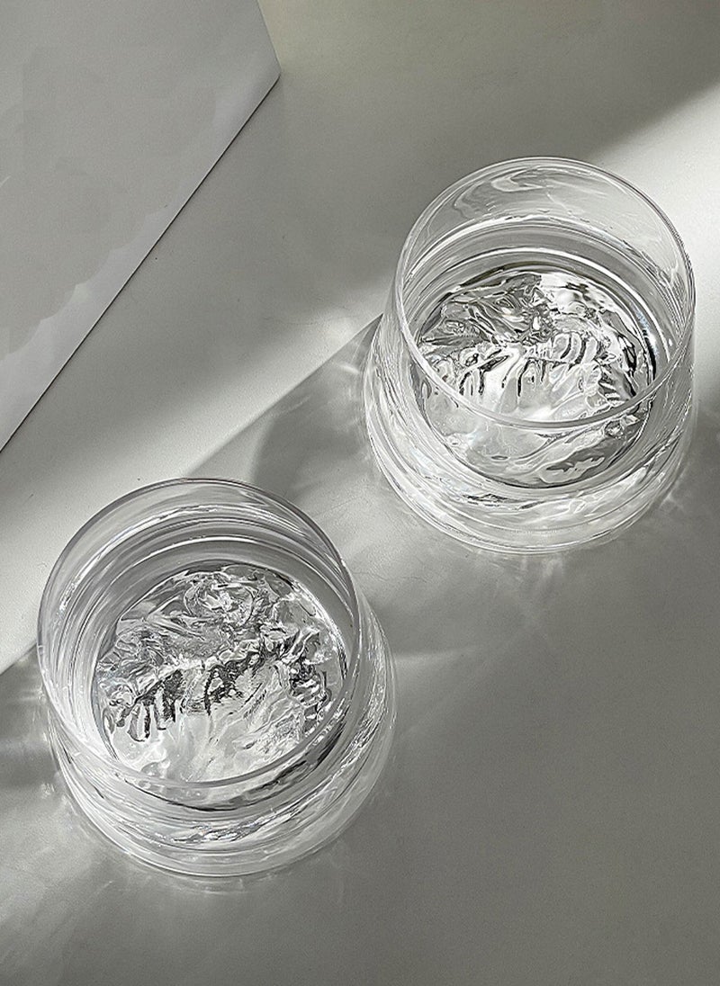 6 - Pack Transparent 250Ml High - Borosilicate Glass Cups With Mountain - Shaped Base Design - Image 4