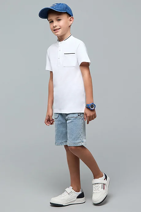 R&B Washed Denim Shorts with Drawstring Waist